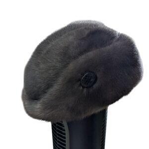 Vintage Creation Vittorio Mink Fur Lined Hat Brown Tan